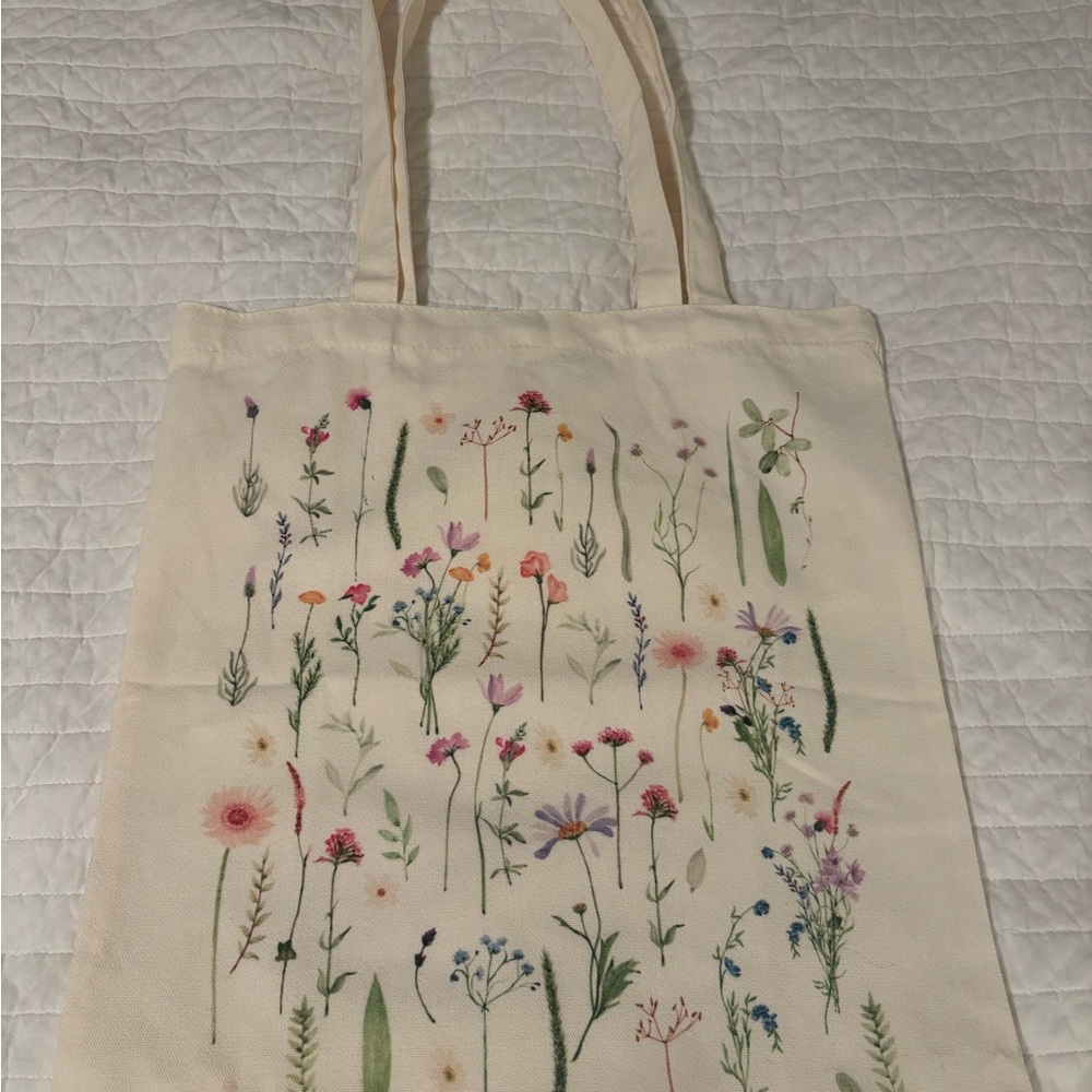 Floral Cream Tote Bag